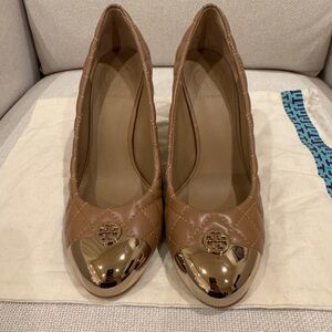 Tory Burch Kaitlin Quilted Leather Wedge Heels